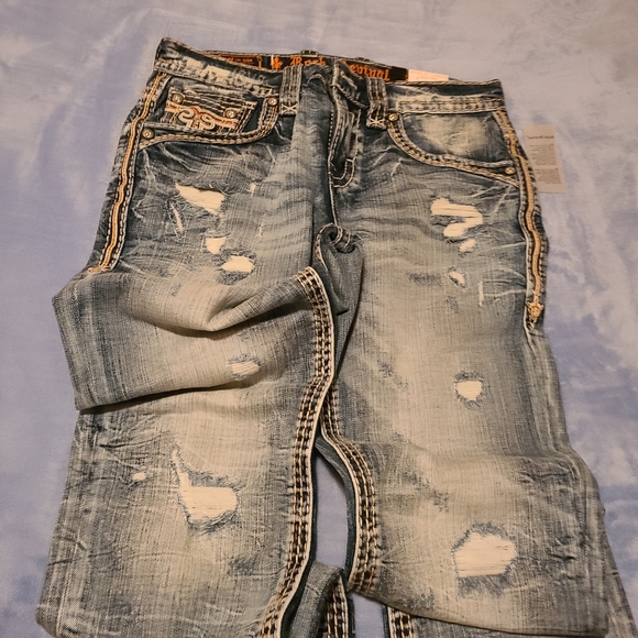 Mens NWT Rock Revival straight jeans size 32x30 - Picture 2 of 6
